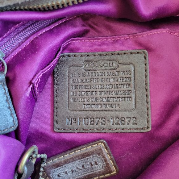 Coach Zoe Brown Suede Shoulder Bag - Picture 8 of 12